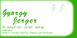 gyorgy jerger business card