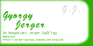 gyorgy jerger business card